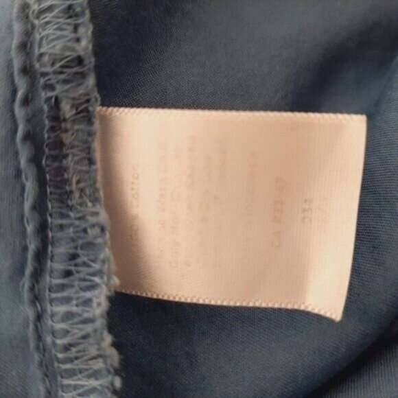 TALBOTS 100% Cotton Light Scoop Neck Blouse Blue Sz L - Picture 7 of 7